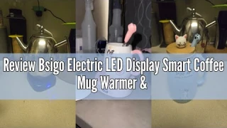 Review Bsigo Electric LED Display Smart Coffee Mug Warmer & Cute Cat Mug Set, Beverage Cup Warmer fo