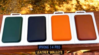 iPhone 14 Pro Leather Wallets with MagSafe (ALL COLORS) REVIEW | Best Pairings with Leather Cases!