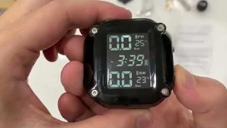 TPMS Motorcycle Tire Pressure Monitoring System With 2 External Sensors LCD Display Waterproof