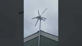 Vevor wind turbine 500w. Needs fast spinning to produce enough V to charge 12V battery. #windmill