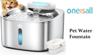 Oneisall 3.5L Cordless Smart Pet Water Fountain White with 3PCS Filters
