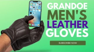 Best Leather Touchscreen Compatible Gloves || Grandoe Men's Leather Gloves Review