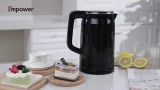 HB-K044A: 1.7L Digital Double Wall Electric Kettle with Digital control in handle.
