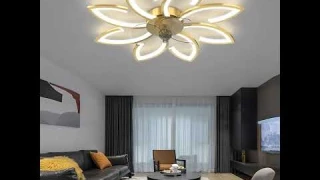 Dazuma_Ceiling Fans_Ceiling Lights_Flower Smart Silent Stepless Dimming LED Modern Ceiling Fan Light
