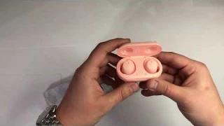 Видео обзор: Беспроводные наушники вкладыши TWS-08 5.0 с кейсом. Цвет: розовый