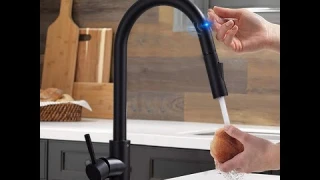 Matte Black Pull Out Sensor Kitchen Faucet Sensitive Smart Touch Control Faucet Mixer For Kitchen To