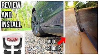 Tesla Model 3 Mud Flaps | Install and Review | Unboxing | Testing | Splash guards |