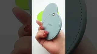 BZ 5041  Miss Swipe Round PU Leather Compact Mirror