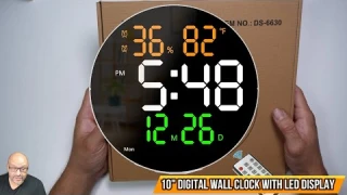 Digital Wall Clock with LED Display