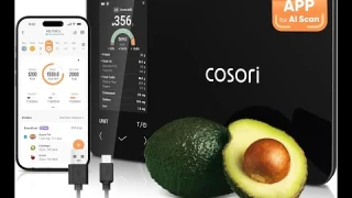 Cosori Smart Food Kitchen Scale with Nutritional Calculator, Free App for AI Scan, Calorie & Macro