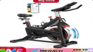 MERACH Exercise Bike S38 Indoor Cycling Magnetic Resistance Exclusive App 300lbs