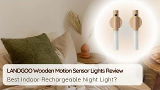 💡 LANDGOO Wooden Motion Sensor Lights Review | Best Indoor Rechargeable Night Light? 🌙