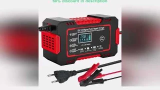 Car Battery Charger 12V 6A Touch Screen Pulse Repair LCD Fast Power Charging Wet Dry Lead Acid