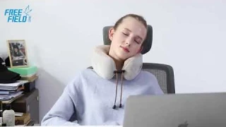 U shape neck massager with heat pulse therapy for office lunch break portable relax product