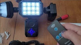 Solar Sensor Light Outdoor 3 Security Lights Motion with Alarm Light Porch Garden Patio Yard Garage