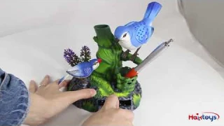 Sound-Activated Realistic Singing & Chirping Birds with Penholder & Drawer - Fun Toy by Haktoys