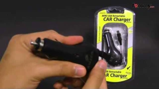 Amzer® Mini USB Retractable Car Charger Review in HD