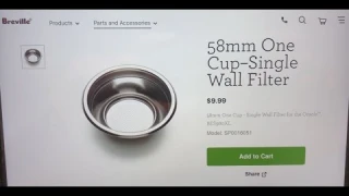 REVIEW: Breville Oracle single cup filter SP0016051