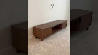 Cozy TV Stand 🙂‍↔️ Walker Edison Reeded TV Stand #tv #tech #livingroom #cozy #tvstand #setup