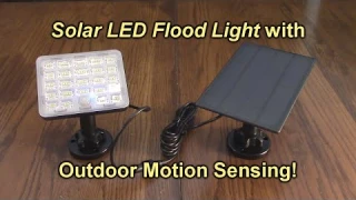 Outdoor Motion Sensing Solar Flood Light UPONUN Smart Working Indicator  Dusk to Dawn IP65 REVIEW