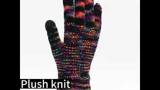 Wholesale Christmas and Winter Velvet Jacquard Warm Touch Screen Knitted Gloves
