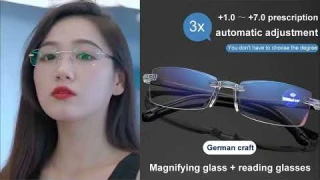 Smart zoom anti-blue light reading glasses, beautifying effect, anti-radiation, not tiring the eyes