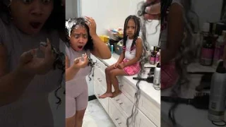 Londyn does  mommy hair and makes it fall out #shorts