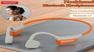 mzymi Neckband I18PRO Bluetooth5.3 Headphones Bone Conduction Sport Earbuds HiFi Sound TWS