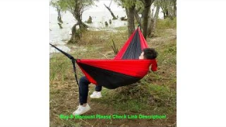 Review Outdoor Camping Hammock Sports Leisure Travel Hang Bed Double 2 Person camouflage Ultralight