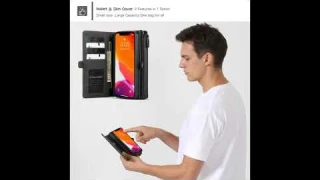 CaseMe iPhone 12 Multi-Functional Zipper Wallet Case