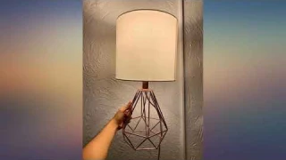 CO-Z Modern Table Lamp with White Fabric Shade, Rose Gold Desk Lamp with Hollowed review