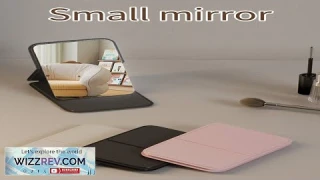 1/2 Pcs Portable Makeup Mirror Solid Color PU Leather Simple Portable Foldable Review