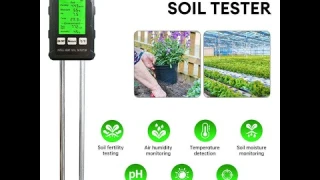 6-in-1 Digital Soil Tester for pH, Moisture, Sunlight, Temp, Humidity & Fertility Monitoring