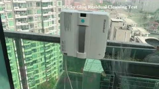 Mamibot iGLASSBOT W120-DP robot window cleaner Test for Cleaning Sticky Glue on glass