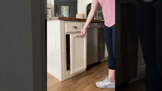 My new trash can pull out cabinet is life changing! #kitchenupgrade #kitchendesign #kitchen