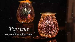 Rose Gold Electric Wax Warmer 3D Glass Firework Effect Candle Wax Melter Fragrance Oil Warmer