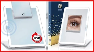 Travel Rechargeable WONDER MIRROR + Magnetic Removable 7x Magnifying Mirror Bright LED 3 Colors