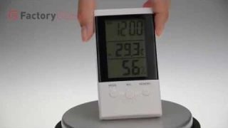 MT-H4999 White LCD Screen Display Digital Alarm Clock Thermometer Hygrometer