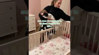 This helps babies sleep in their crib! #mom #momhack  #parenthack #babysleep