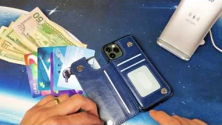 OT ONETOP iPhone 11 Pro Wallet Case w/ Kickstand, 3 Card Slots, Double Magnetic Clasp