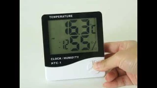 Large LCD Clock with Thermometer and Hygrometer ET654