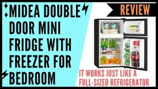 Midea WHD-113FB1 Double Door Mini Fridge Review | Midea Mini Fridge with Freezer for Bedroom Office