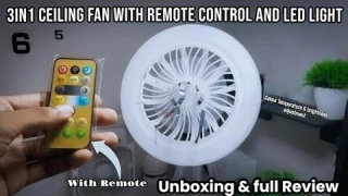 3in1 Ceiling Fan with Remote Control and LED Light  Unboxing &  Full Review #unboxing #review #asmr