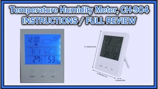 Temperature Hygrometer  CH-904 Large Display Thermometer TUTORIAL / INSTRUCTIONS / FULL REVIEW
