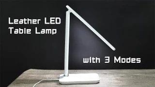 U12 Imitation Leather LED Desk Lamp with 3 Color Temperature Lighting Modes and 5-grade touch dimmer