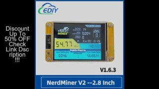 NerdMiner V2 Hashrate, Smart Display, Crypto Solo, Lottery, Nerd Miner, Bitcoin Miner ESP32-2432S028