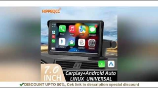 HIPPBQCC 7inch Car Radio CarPlay Android Auto Multimedia Video Player Portable Touch Screen With USB