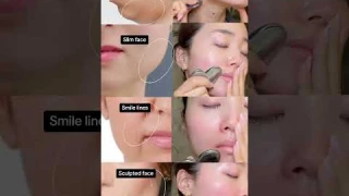 Quick Gua Sha moves for #doublechin #smilelines #tmj #sculptedface