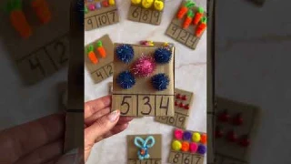 🙌 Tactile Spring 🐥 🥕 Numbers Boards Early Math Kids Counting Activity #preschool