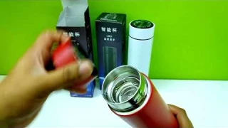Unboxing:Smart Thermos LED Flask -Touch Screen Water Bottle 304 Stainless Steel Vacuum 500ml